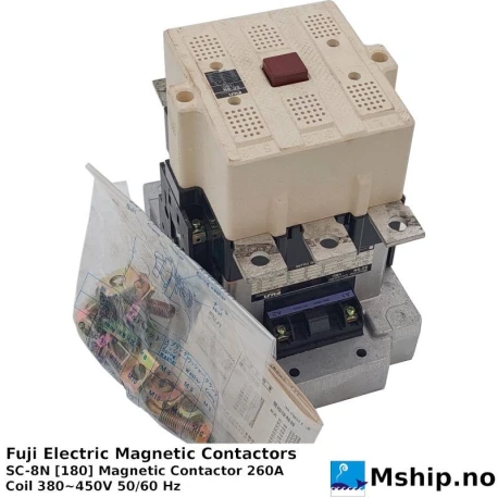 Fuji Magnetic Contactors SC-8N [180] 260A — Manufacturer: Fuji Electric, Model: SC-8N, Alternative part number: SC-8N [180], Amps: 260, Volt: 380~450, HZ: 50-60