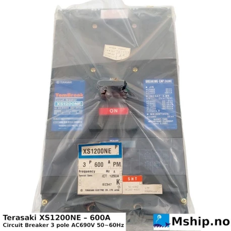 Terasaki XS1200NE – 600A — Manufacturer: Terasaki, Model: XS1200NE, Alternative part number: TemBreak, Serial number: 97549B, Amps: 600, Volt: AC690V, HZ: 50 / 60