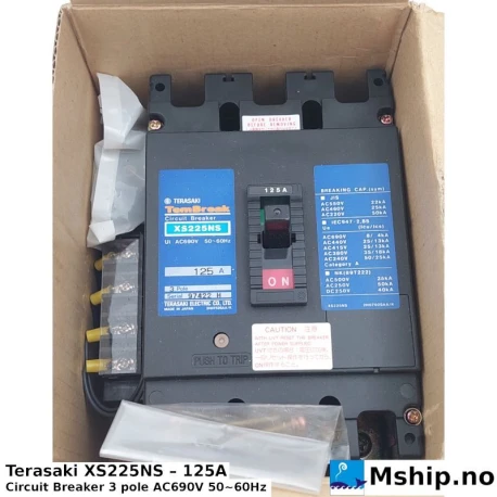 Terasaki TemBreak XS225NS – 125A — Manufacturer: Terasaki, Model: XS225NS, Manufacturers part number: TemBreak, Serial number: 97422 H, Amps: 125, HZ: 50 / 60