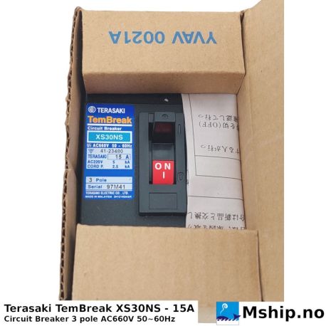 Terasaki TemBreak XS30NS - 15A — Manufacturer: Terasaki, Model: TemBreak, Alternative part number: XS30NS, Serial number: 97M41, Amps: 15