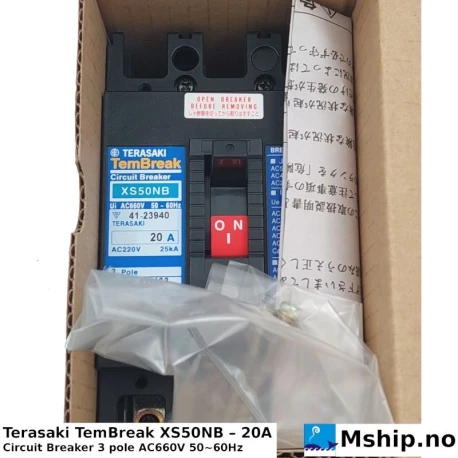 Terasaki TemBreak XS50NB – 20A — Manufacturer: Terasaki, Model: TemBreak, Alternative part number: XS50NB, Serial number: 97M33, Amps: 20