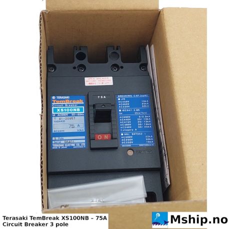 Terasaki TemBreak XS100NB – 75A — Manufacturer: Terasaki, Model: TemBreak, Alternative part number: XS100NB, Serial number: 96401, Amps: 75