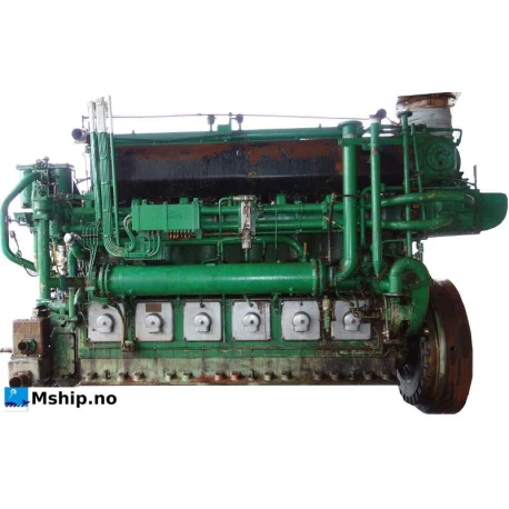 MaK  6Mu 452 AK — Manufacturer: MaK, Model: 6Mu 452 AK, Serial number: 24994, Year: 1974, HP: 800, kW: 597, RPM: 318, Cylinder bore: 320 mm, Piston Stroke: 450 mm, Number of cylinders: 6, Cylinder configuration: In line, Rotation direction: Reversible engine - can rotate both ways
