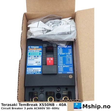 Terasaki TemBreak XS50NB – 40A — Manufacturer: Terasaki, Model: TemBreak, Alternative part number: XS50NB, Serial number: 97M33, Amps: 40
