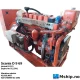 Scania DS 9 69 Genset — Manufacturer: Scania, Model: DS 9 69, Alternative part number: DS969 M01S, Arrangement number: M 01 S, Serial number: 5113341, RPM: 1500 / 1800, Cylinder bore: 115 mm, Piston Stroke: 144 mm, Number of cylinders: 6, Displacement: 8,974 Liter, Cylinder configuration: In line, Rotation direction: CCW - Counter clockwise seen from aft, Fuel Type: Diesel, Weight: Generator weight 621 kg., Generator end type:  Marathon Electric MAGNAMAX D431RSL4007 WA-GT00985-01-10-94, Volt: 230 / 480, HZ: 50 @ 1500 rpm / 60 @ 1800 RPM, cos φ: 0,8