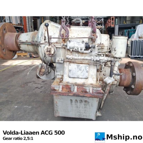 Volda - Liaaen ACG 500 — Manufacturer: Volda - Liaaen, Model: ACG 500, Alternative part number: ACG500, Serial number: 264, Year: 1977, Weight: 3900 kg, Gear type: Non Reversing Gearbox  CPP  - to be used with controllable pitch propeller, Gear ratio: 2,5:1