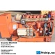 Scania DS 9 69 Genset — Manufacturer: Scania, Model: DS 9 69, Alternative part number: DS969 M01S, Arrangement number: M 01 S, Serial number: 5113341, RPM: 1500 / 1800, Cylinder bore: 115 mm, Piston Stroke: 144 mm, Number of cylinders: 6, Displacement: 8,974 Liter, Cylinder configuration: In line, Rotation direction: CCW - Counter clockwise seen from aft, Fuel Type: Diesel, Weight: Generator weight 621 kg., Generator end type:  Marathon Electric MAGNAMAX D431RSL4007 WA-GT00985-01-10-94, Volt: 230 / 480, HZ: 50 @ 1500 rpm / 60 @ 1800 RPM, cos φ: 0,8