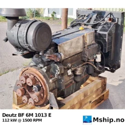 Deutz BF 6M 1013 E — Manufacturer: Deutz, Model: BF 6M 1013 E, Serial number: 10328440, HP: 166, kW: 122, RPM: 1500, Running Hours: 69308, Cylinder bore: 108, Piston Stroke: 130, Number of cylinders: 6, Displacement: 7,2 Liter, Cylinder configuration: In line, Rotation direction: CCW - Counter clockwise seen from aft, Weight: 760 kg