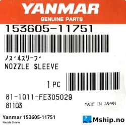 Yanmar 153605-11751 Nozzle Sleeve — Manufacturer: Yanmar, Model: N280 Nozzle Sleeve, Manufacturers part number: 153605-11751, Alternative part number: 15360511751