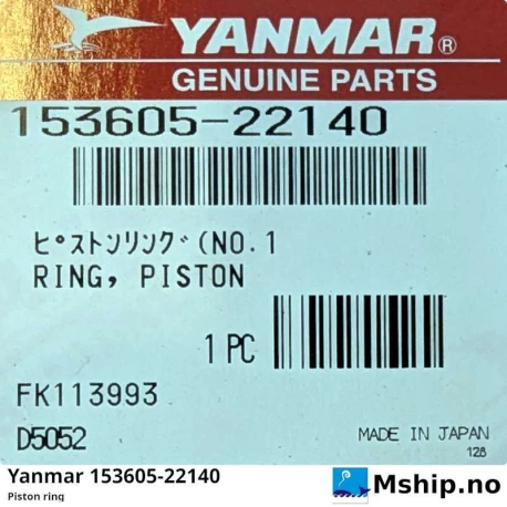 Yanmar N280 piston ring 153605-22240 — Manufacturer: Yanmar, Model: N280, Manufacturers part number: 153605-22240, Alternative part number: 15360522240, Cylinder bore: 280 mm