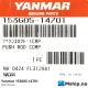 Yanmar 153605-14701 Push rod comp. — Manufacturer: Yanmar, Model: Push rod complete., Manufacturers part number: 153605-14701, Alternative part number: 15360514701 Push rod comp.