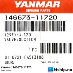 Yanmar 146673-11720 Valve, Suction    https://mship.no