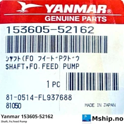 Yanmar 153605-52162 Shaft, Fo.Feed Pump — Manufacturer: Yanmar, Model: Shaft, Fo.Feed Pump, Manufacturers part number: 153605-52162 , Alternative part number: 15360552162