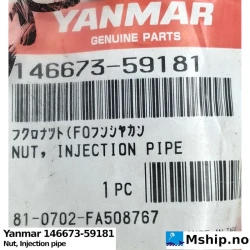 Yanmar 146673-59181 Nut, Injection pipe — Manufacturer: Yanmar, Model: Nut, Injection pipe, Manufacturers part number: 146673-59181, Alternative part number: 14667359181