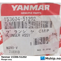 Yanmar 15306-51202 Plunger assy — Manufacturer: Yanmar, Model: Plunger assy N280 Series, Manufacturers part number: 15306-51202, Alternative part number: 1530651202
