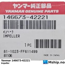 Yanmar 146673-42221 Impeller — Manufacturer: Yanmar, Model: Yanmar Impeller N18 / 6N18 Series, Manufacturers part number: 146673-42221, Alternative part number: 14667342221