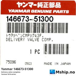 Yanmar 146673-51300 Delivery valve complete.    https://mship.no