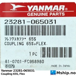 Yanmar 23281-065031 Coupling 65S, Flex — Manufacturer: Yanmar, Model: Coupling 65S, Flex, Manufacturers part number: 23281-065031, Alternative part number: 23281065031