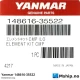 Yanmar 148616-35522 Element kit cmp. — Manufacturer: Yanmar, Model: Element kit cmp, Manufacturers part number: 148616-35522, Alternative part number: 14861635522