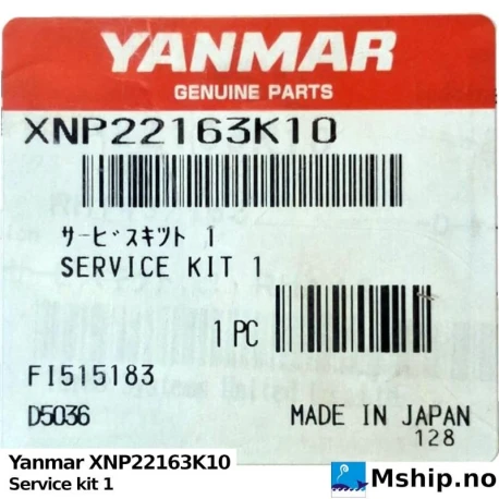 Yanmar XNP22163K10 Service kit 1 — Manufacturer: Yanmar, Model: Service kit 1 RH-163, Manufacturers part number: XNP22163K10, Alternative part number: XNP22163K10