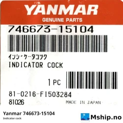 Yanmar 746673-15104 Indicator cock — Manufacturer: Yanmar, Model: Indicator cock, Manufacturers part number: 746673-15104
, Alternative part number: 74667315104, Weight: 1,49 kg