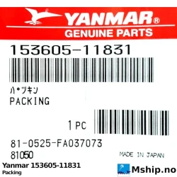 Yanmar 153605-11831 Packing — Manufacturer: Yanmar, Model: Packing, Manufacturers part number: 153605-11831, Alternative part number: 15360511831