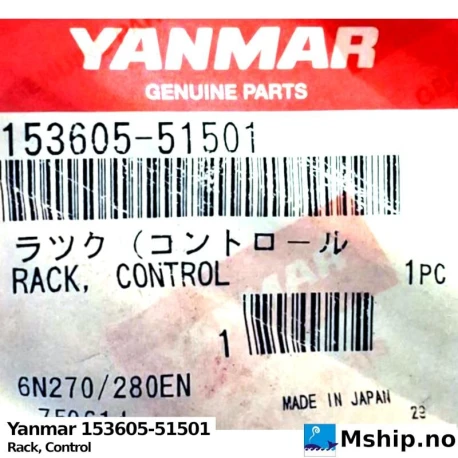 Yanmar 153605-51501 Rack, Control — Manufacturer: Yanmar, Model: Rack, Control, Manufacturers part number: 153605-51501, Alternative part number: 15360551501