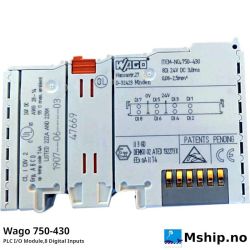 Wago 750-430 PLC I/O Module,8 Digital Inputs    https://mship.no