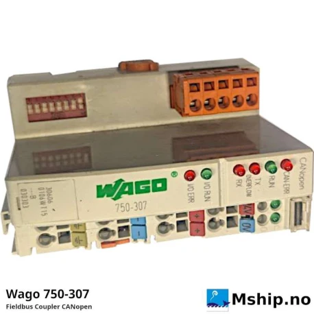 Wago 750-307 Fieldbus Coupler CANopen — Manufacturer: Wago, Model: Fieldbus Coupler CANopen, Manufacturers part number: 750-307, Alternative part number: 750307, Volt: 24V DC