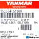 Yanmar 153604-51300 Valve Assy, Delivery — Manufacturer: Yanmar, Model: Valve Assy, Delivery, Manufacturers part number: 153604-51300, Alternative part number: 15360451300