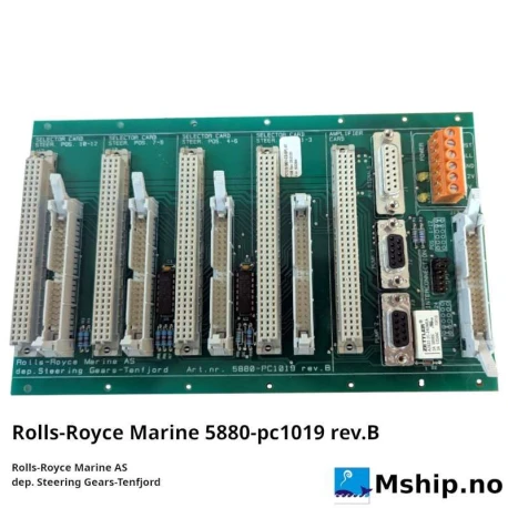 Rolls-Royce Marine PC1019 rev.B — Manufacturer: Rolls-Royce Tenfjord, Model: Back plane rev B., Manufacturers part number: PC1019 rev.B, Alternative part number: 5880pc1019 rev.B