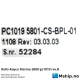 Rolls-Royce Marine PC1019 rev.B — Manufacturer: Rolls-Royce Tenfjord, Model: Back plane rev B., Manufacturers part number: PC1019 rev.B, Alternative part number: 5880pc1019 rev.B