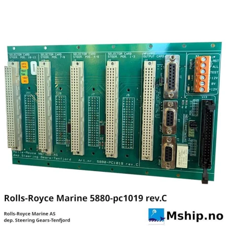 Rolls-Royce Marine PC1019 rev.C — Manufacturer: Rolls-Royce Tenfjord, Model: New Back plane rev C., Manufacturers part number: PC1019 rev.C, Alternative part number: 5880pc1019 rev.C 5801-CS-BPL-02