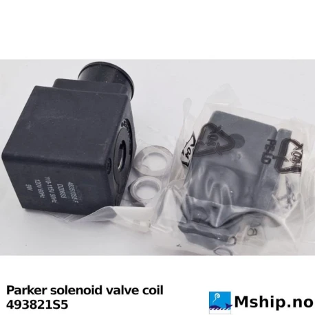 Parker solenoid valve coil 493821S5 — Manufacturer: Parker, Model: 493821S5, Manufacturers part number: DZ06S5, Alternative part number: 483510S5F, Volt: 120V 60 Hz  /  110-115V 50 Hz