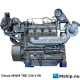 MWM TBD 234 V08 — Manufacturer: MWM, Model: TBD234V08, Serial number: 234.08.02235, RPM: 1500 / 1800 / 1925, Running Hours: Reported to have only 180 running hours, but no hour meter present to confirm., Cylinder bore: 128 mm, Piston Stroke: 140 mm, Number of cylinders: 6, Displacement: 10,8 Liter, Cylinder configuration: 60° V, Rotation direction: CCW - Counter clockwise seen from aft, Fuel Type: Diesel