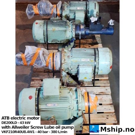 ATB electric motor with Allweiler Lube oil pump    https://mship.no