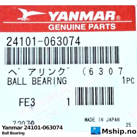 Yanmar 24101-063074 Ball Bearing — Manufacturer: Yanmar, Model: Ball Bearing, Manufacturers part number: 24101-063074, Alternative part number: 24101063074