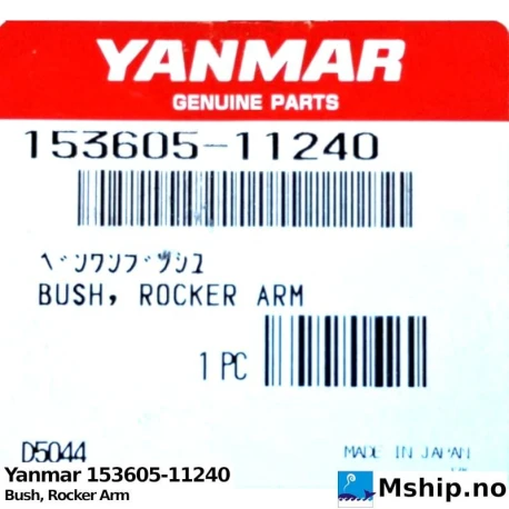 Yanmar 153605-11240 Bush, Rocker Arm — Manufacturer: Yanmar, Model: Bush, Rocker Arm, Manufacturers part number: 153605-11240, Alternative part number: 15360511240