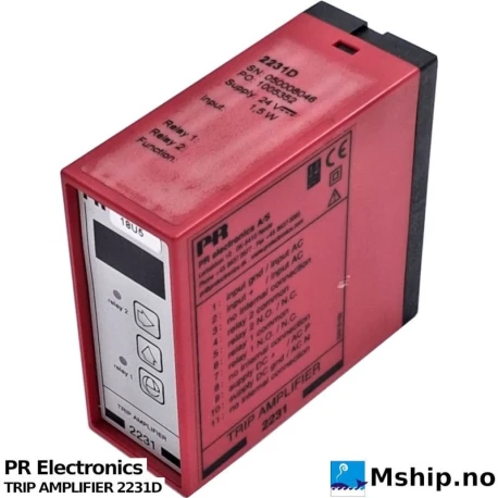 PR Electronics TRIP AMPLIFIER 2231D — Manufacturer: PR Electronics, Model: TRIP AMPLIFIER, Manufacturers part number: 2231D, Alternative part number: 2231
