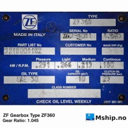 ZF Gearbox Type ZF360