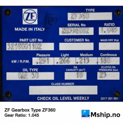 ZF Gearbox Type ZF360