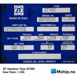 ZF Gearbox Type ZF360