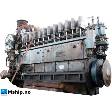 Stork Werkspoor 6FHD240G — Manufacturer: Stork Werkspoor, Model: 6FHD240G, Serial number: 70788, Year: 1989, HP: 591, kW: 441, RPM: 600, Cylinder bore: 240 mm, Piston Stroke: 260 mm, Number of cylinders: 6, Displacement: 70.58 Liter, Cylinder configuration: In line, Rotation direction: CW - Clockwise seen from aft, Turbo model: B.B.C VTC 214-13 , Governor type: Woodward UG-8L 8522-214