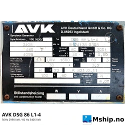 AVK DSG 86 L1-4 generator  https://mship.no
