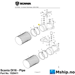 Scania DI16 - Pipe Part No. 1529411    https://mship.no