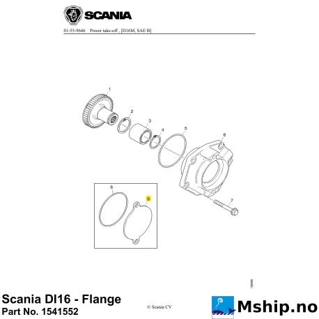 Scania DI16 - Flange Part No. 1541552    https://mship.no