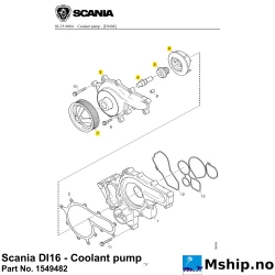 Scania DI16 - Coolant pump Part No. 1549482    https://mship.no