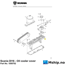Scania DI16 - Oil cooler cover Part No. 1850702