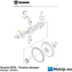 Scania DI16 - Torsion damper Part No. 1377913    https://mship.no