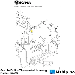 Scania DI16 - Thermostat housing Part No. 1434770    https://mship.no